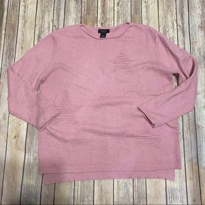 GRACE Star Perfect Fit Pullover Sweater Pink Large